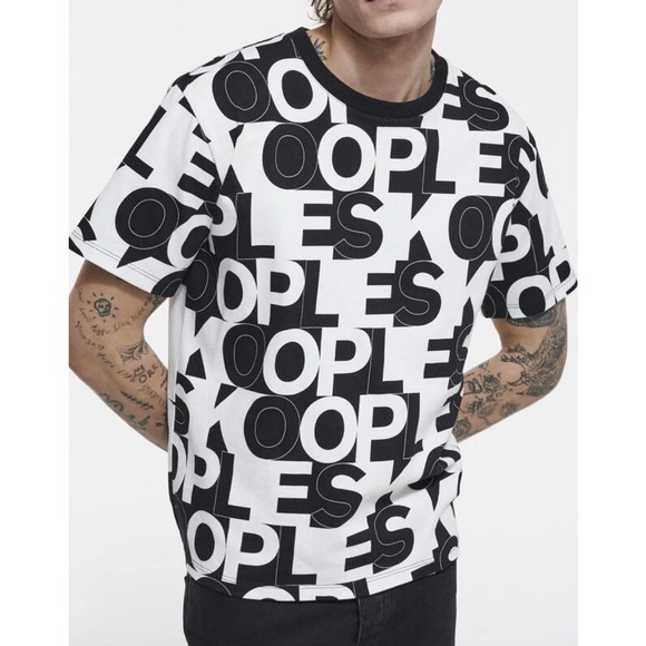The Kooples Men's Logo T-Shirt XL Black/White - Picture 1 of 6